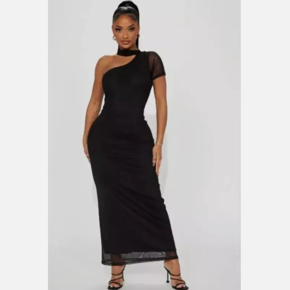 Fashion Nova Vacation Ready Mesh Maxi Dress L